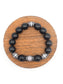 Black Onyx & Gun Metal Double Sided Crown Bracelet - Barrel