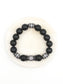 Black Onyx & Gun Metal Double Sided Crown Bracelet - Barrel