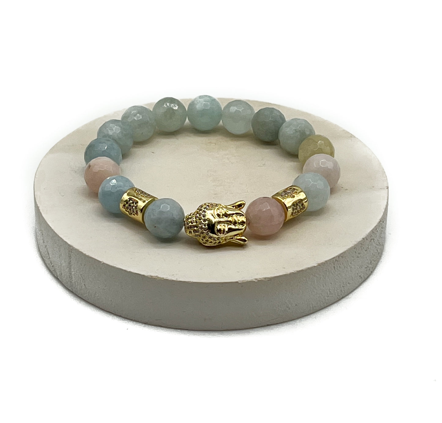 Golden Buddha Morganite Bracelet