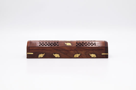 Wooden coffin incense burner